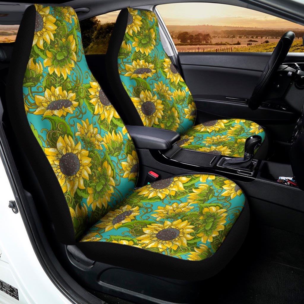 Blooming Sunflower Pattern Print Universal Fit Car Seat Covers