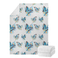 Blossom Blue Butterfly Pattern Print Blanket