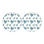Blossom Blue Butterfly Pattern Print Car Coasters