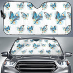 Blossom Blue Butterfly Pattern Print Car Sun Shade GearFrost