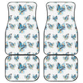 Blossom Blue Butterfly Pattern Print Front and Back Car Floor Mats