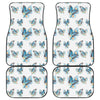 Blossom Blue Butterfly Pattern Print Front and Back Car Floor Mats
