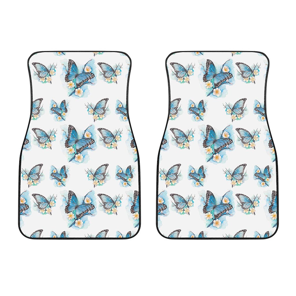Blossom Blue Butterfly Pattern Print Front Car Floor Mats