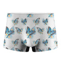 Blossom Blue Butterfly Pattern Print Men's Boxer Briefs