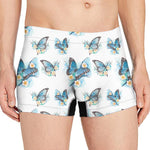 Blossom Blue Butterfly Pattern Print Men's Boxer Briefs