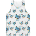 Blossom Blue Butterfly Pattern Print Men's Tank Top