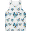 Blossom Blue Butterfly Pattern Print Men's Tank Top