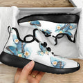 Blossom Blue Butterfly Pattern Print Mesh Knit Shoes