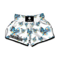 Blossom Blue Butterfly Pattern Print Muay Thai Boxing Shorts