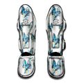 Blossom Blue Butterfly Pattern Print Muay Thai Shin Guards