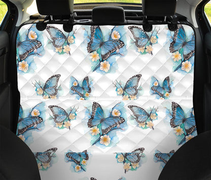 Blossom Blue Butterfly Pattern Print Pet Car Back Seat Cover