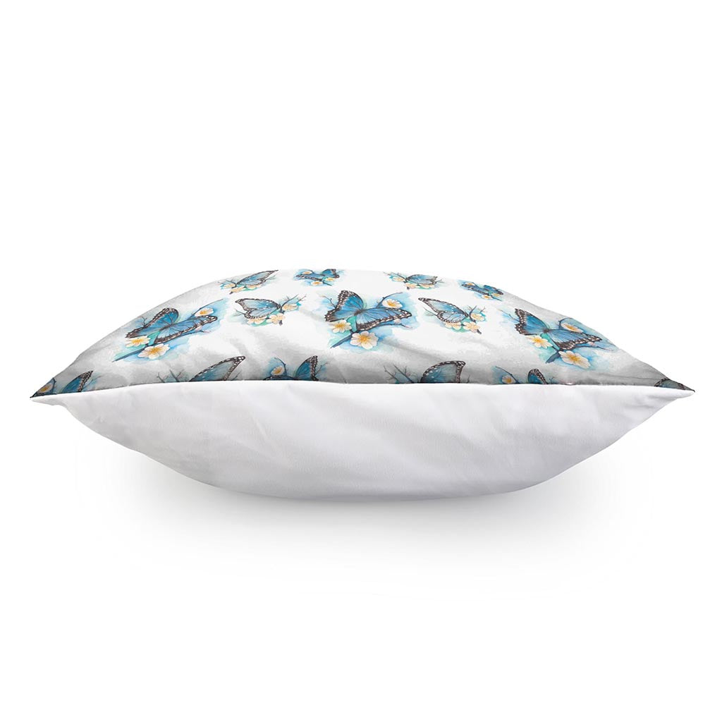 Blossom Blue Butterfly Pattern Print Pillow Cover