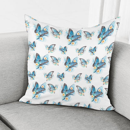 Blossom Blue Butterfly Pattern Print Pillow Cover