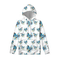 Blossom Blue Butterfly Pattern Print Pullover Hoodie