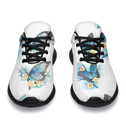 Blossom Blue Butterfly Pattern Print Sport Shoes GearFrost
