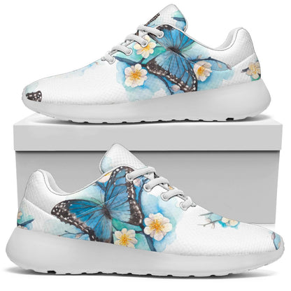 Blossom Blue Butterfly Pattern Print Sport Shoes GearFrost