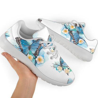 Blossom Blue Butterfly Pattern Print Sport Shoes GearFrost