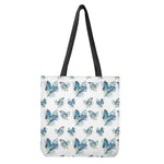 Blossom Blue Butterfly Pattern Print Tote Bag