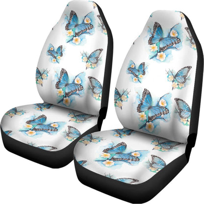 Blossom Blue Butterfly Pattern Print Universal Fit Car Seat Covers