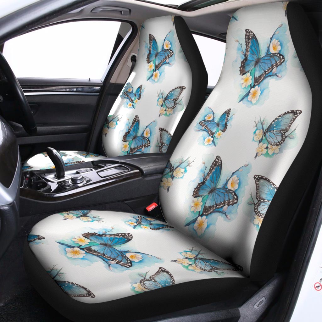 Blossom Blue Butterfly Pattern Print Universal Fit Car Seat Covers