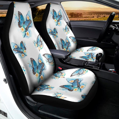 Blossom Blue Butterfly Pattern Print Universal Fit Car Seat Covers