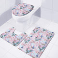 Blossom Floral Flower Pattern Print 3 Piece Bath Mat Set