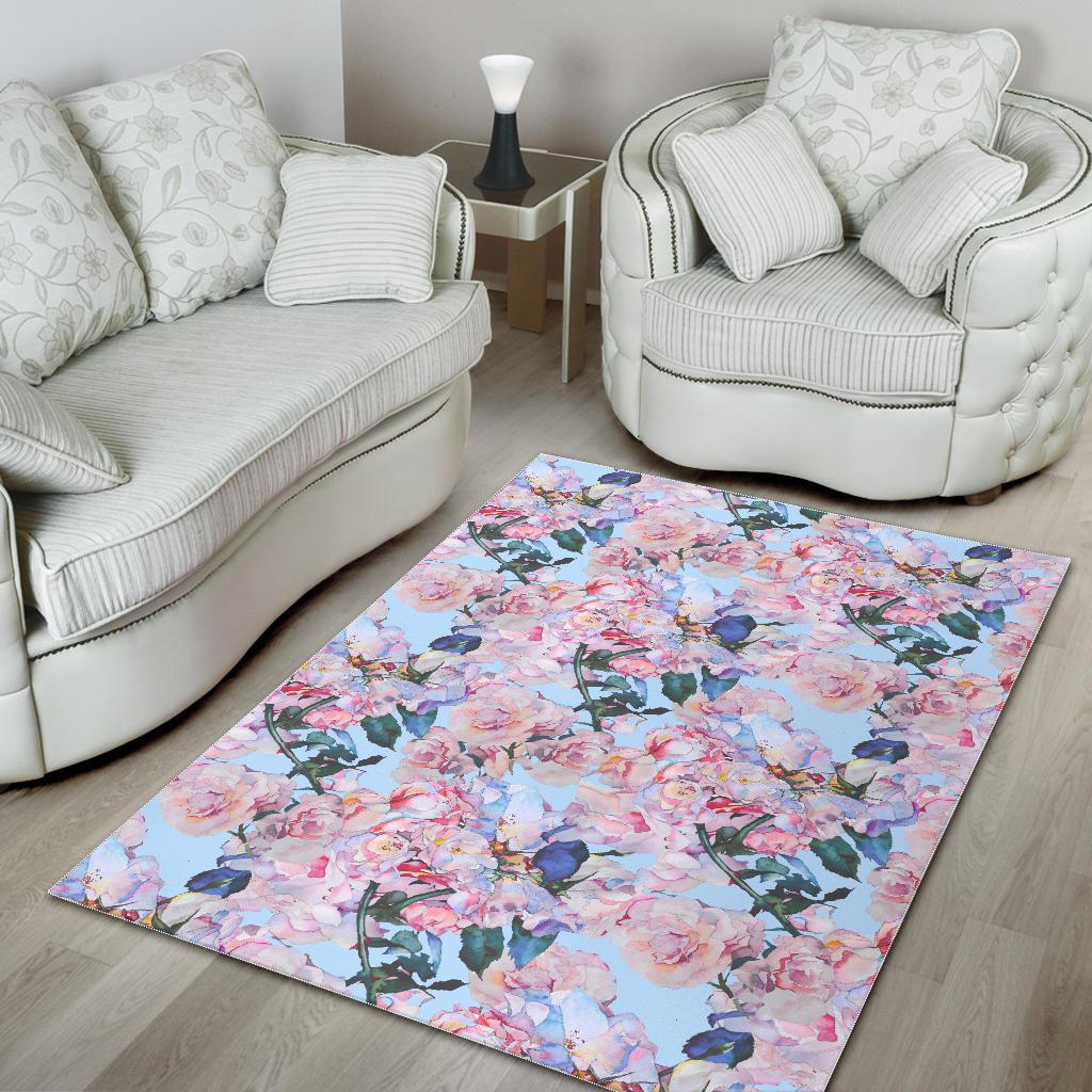 Blossom Floral Flower Pattern Print Area Rug GearFrost