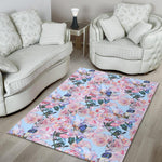 Blossom Floral Flower Pattern Print Area Rug GearFrost