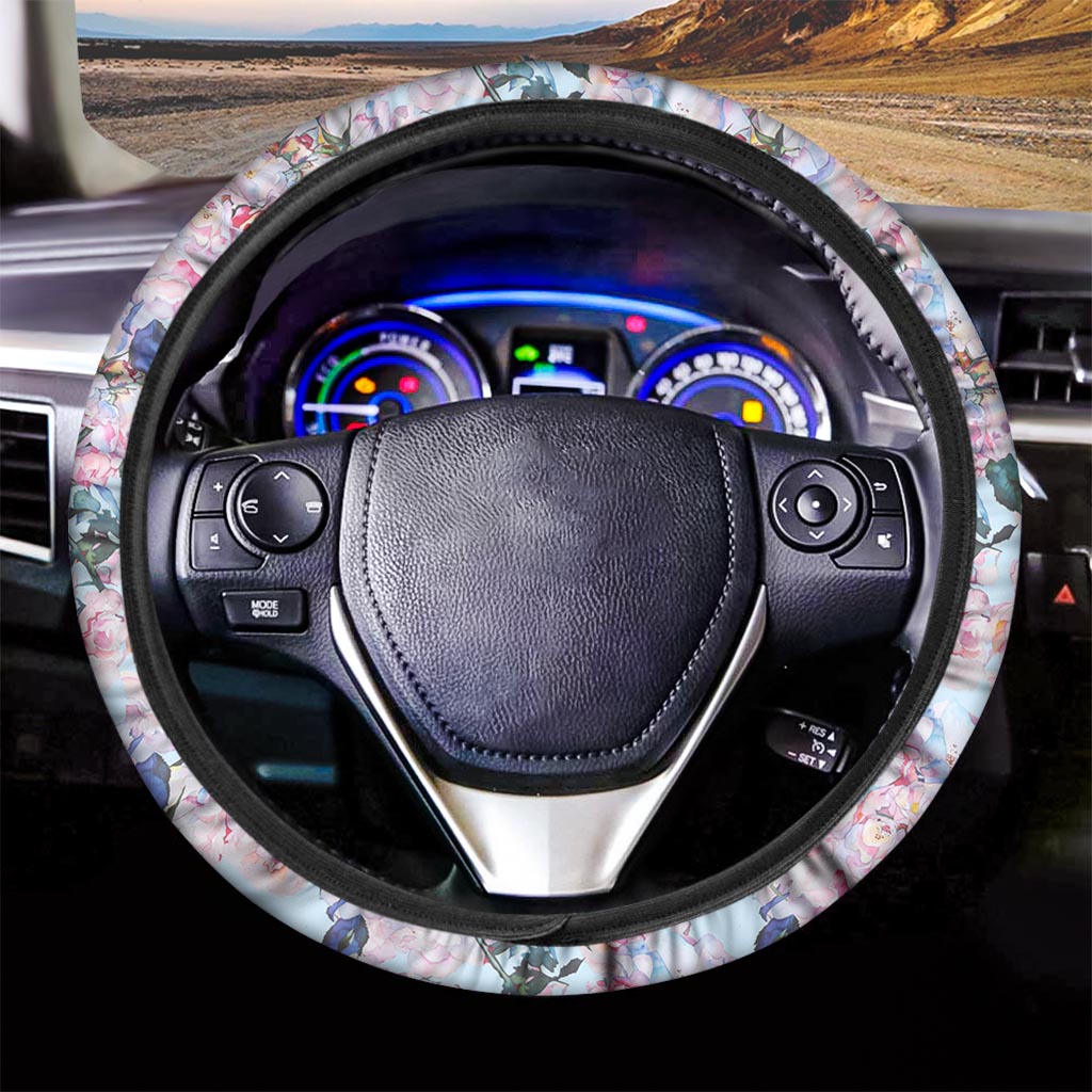 Blossom Floral Flower Pattern Print Car Steering Wheel Cover