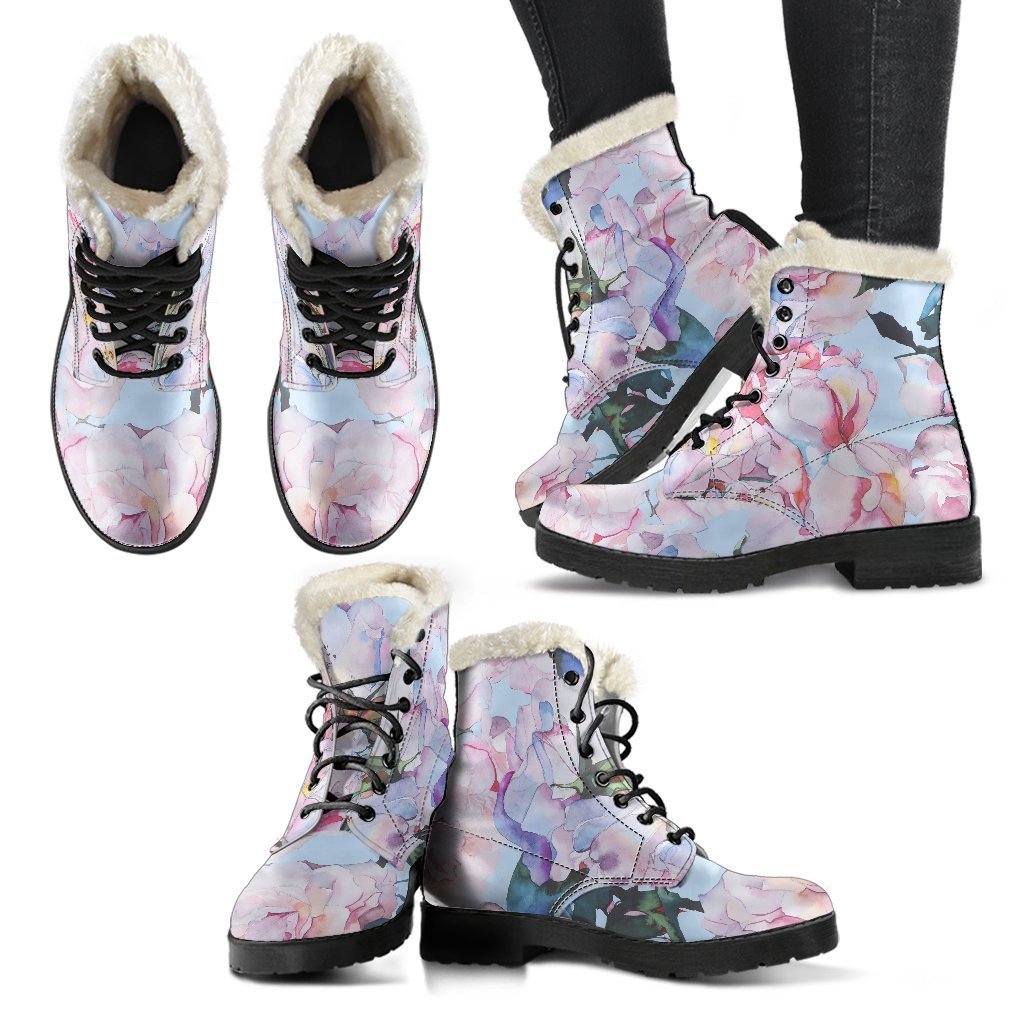 Blossom Floral Flower Pattern Print Comfy Boots GearFrost