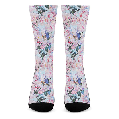 Blossom Floral Flower Pattern Print Crew Socks
