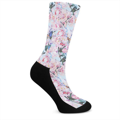 Blossom Floral Flower Pattern Print Crew Socks