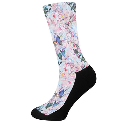 Blossom Floral Flower Pattern Print Crew Socks