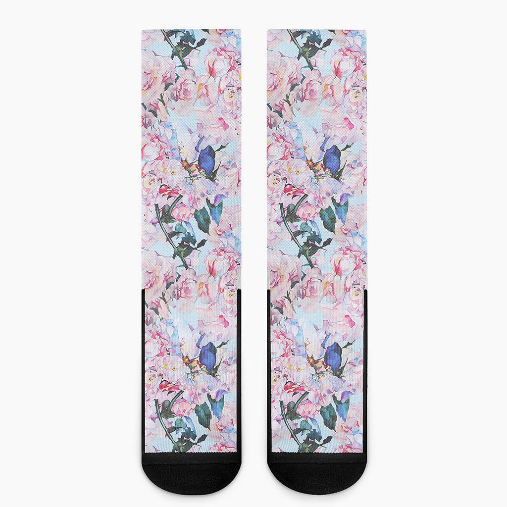 Blossom Floral Flower Pattern Print Crew Socks
