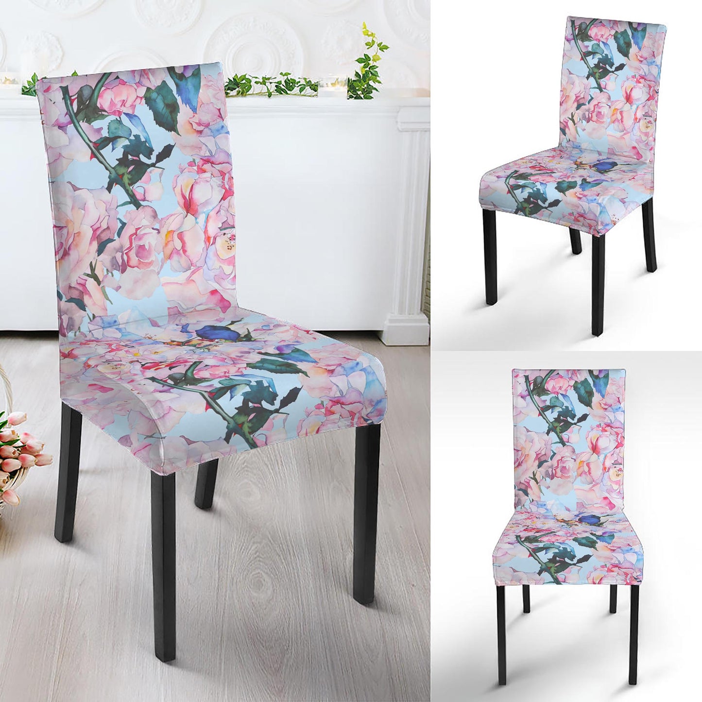 Blossom Floral Flower Pattern Print Dining Chair Slipcover