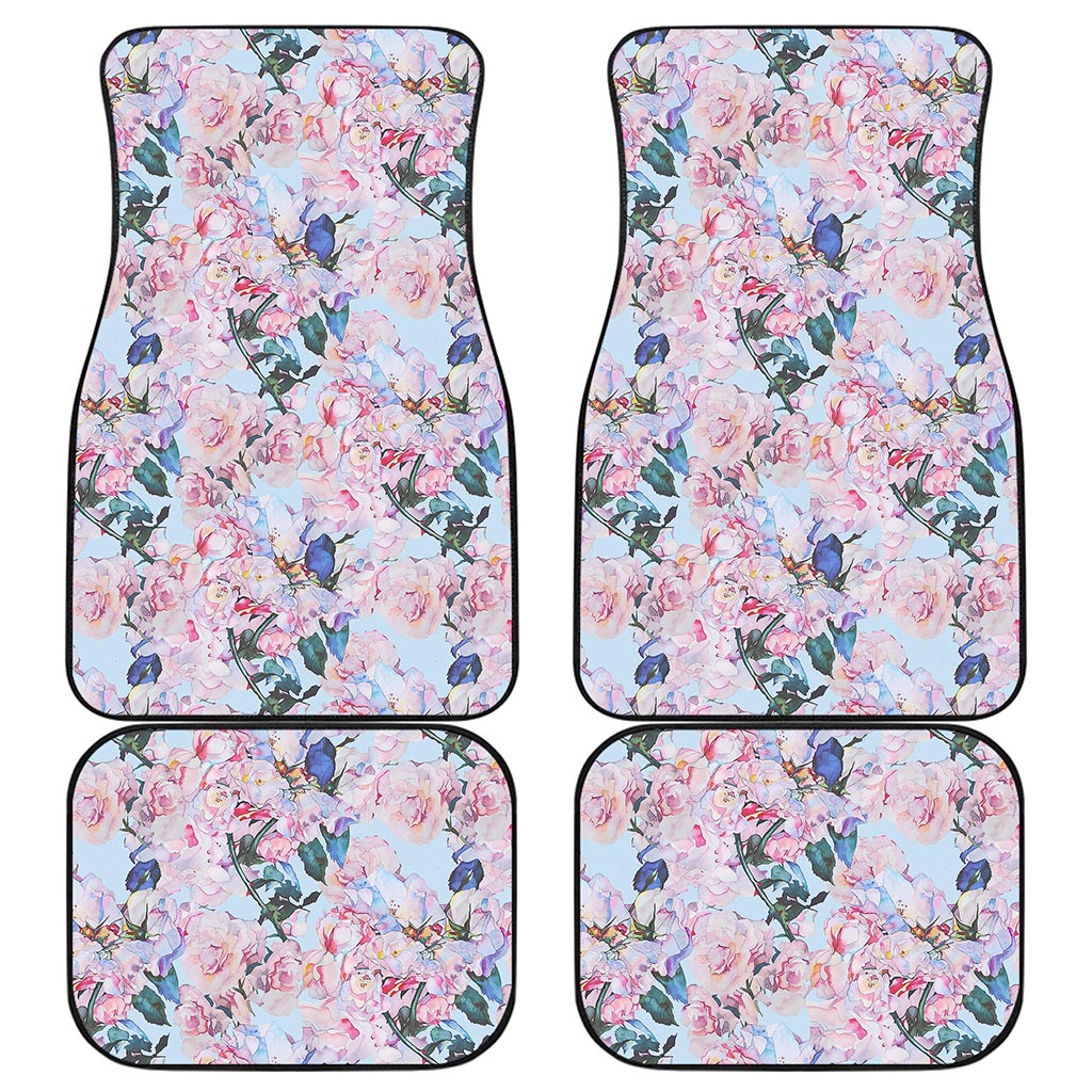 Blossom Floral Flower Pattern Print Front and Back Car Floor Mats