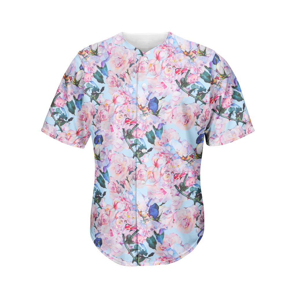 Blossom Floral Flower Pattern Print Men's Baseball Jersey