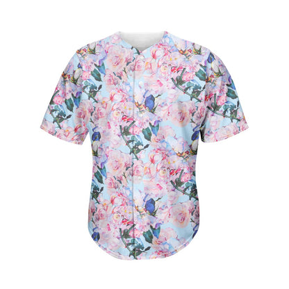 Blossom Floral Flower Pattern Print Men's Baseball Jersey