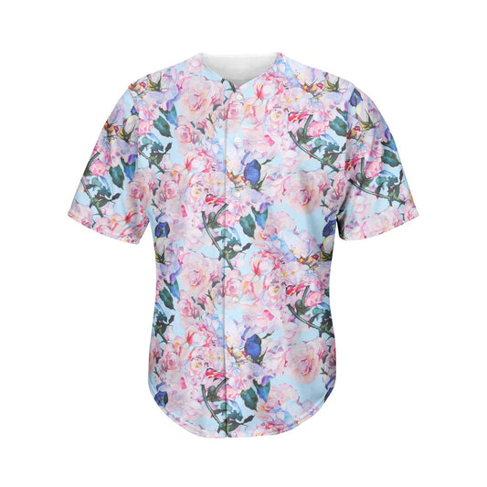 Blossom Floral Flower Pattern Print Men's Baseball Jersey