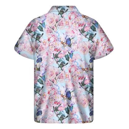 Blossom Floral Flower Pattern Print Men's Short Sleeve Shirt