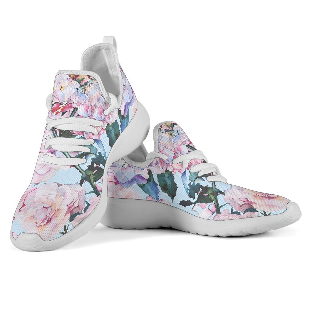 Blossom Floral Flower Pattern Print Mesh Knit Shoes GearFrost