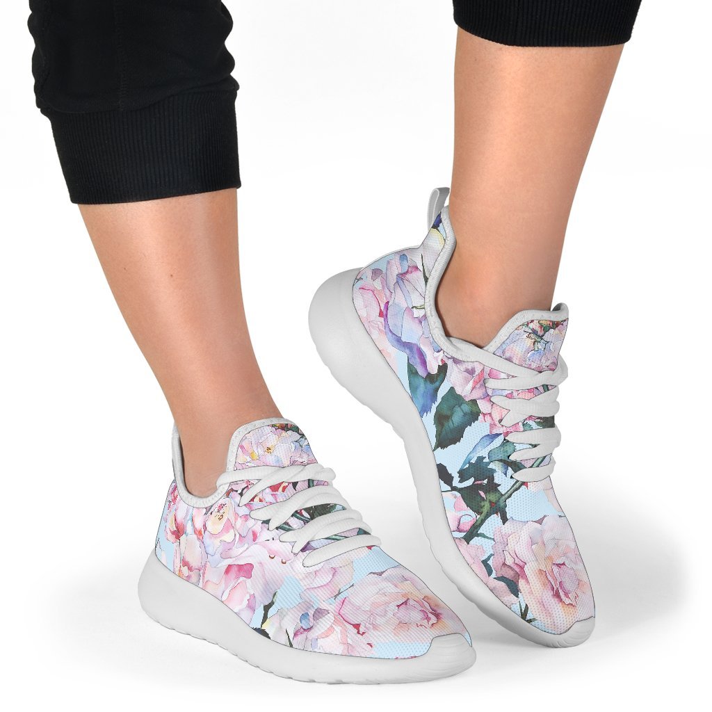 Blossom Floral Flower Pattern Print Mesh Knit Shoes GearFrost