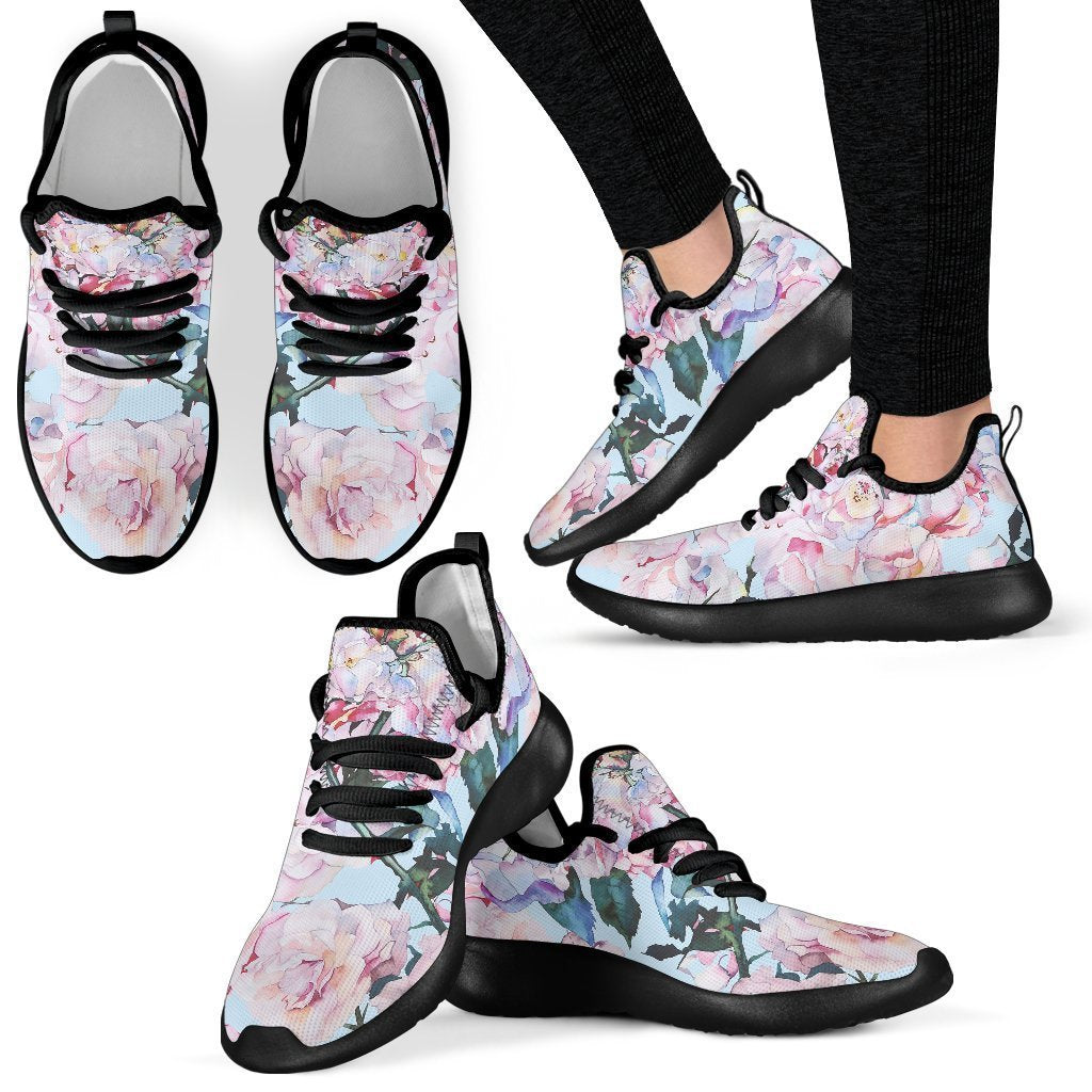 Blossom Floral Flower Pattern Print Mesh Knit Shoes GearFrost