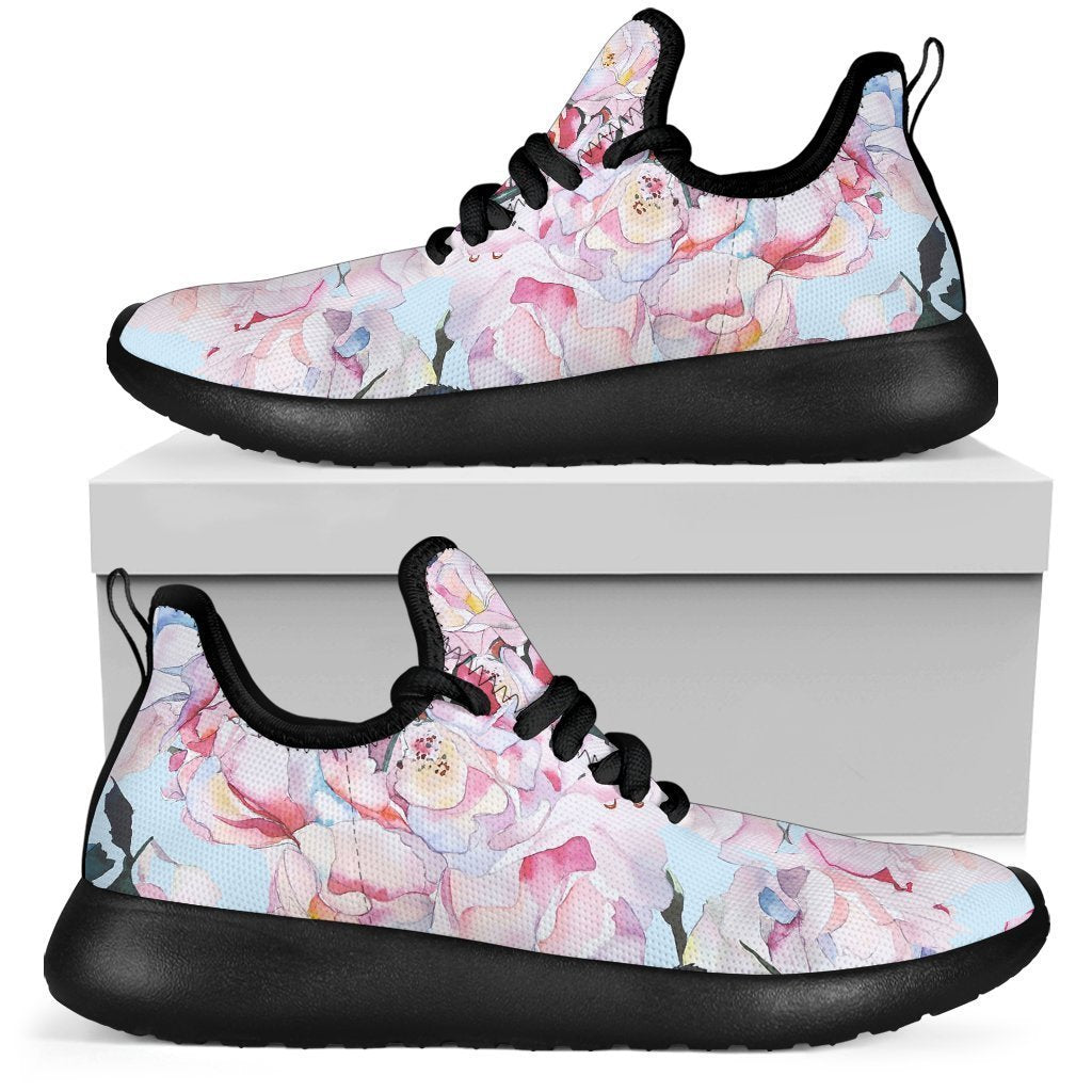 Blossom Floral Flower Pattern Print Mesh Knit Shoes GearFrost