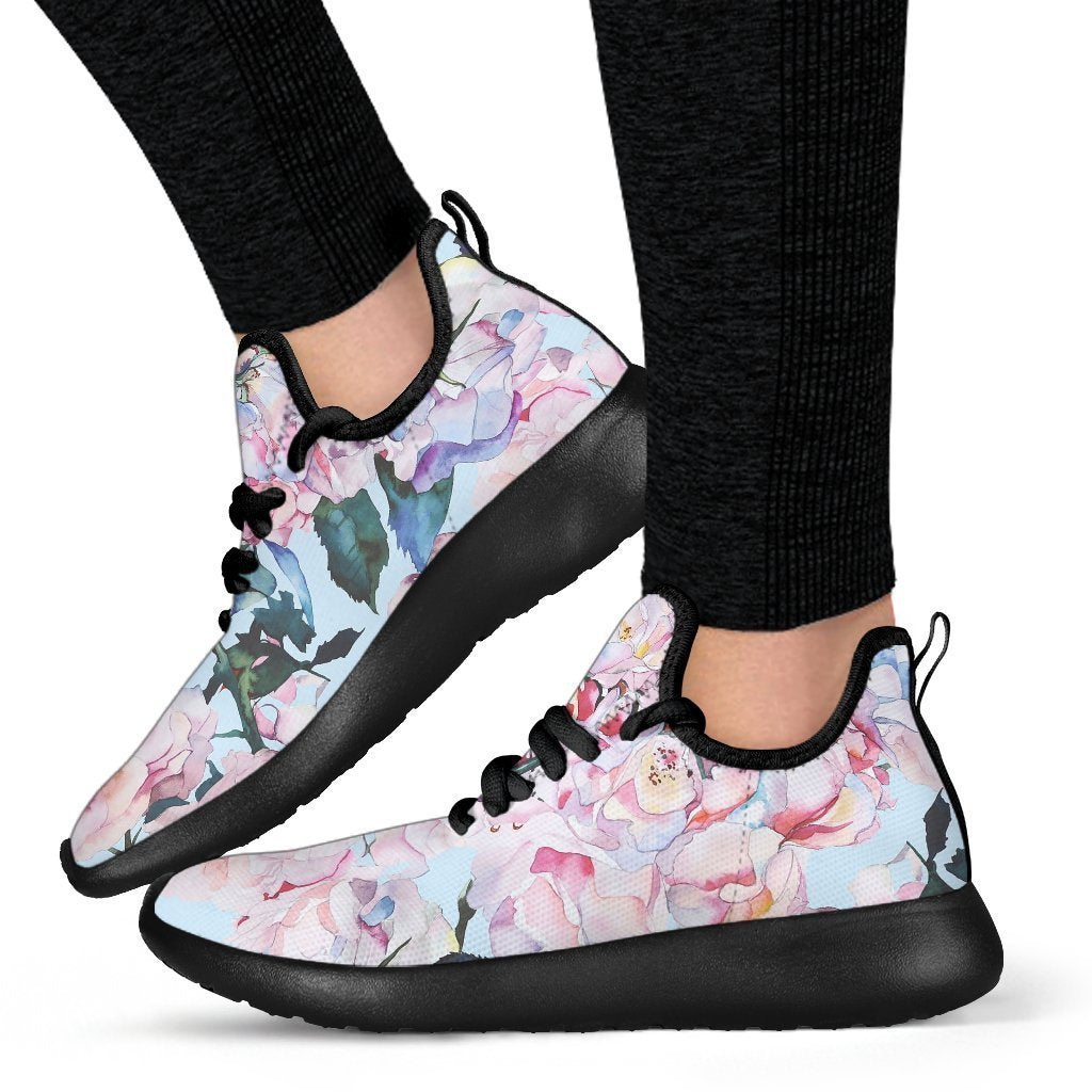 Blossom Floral Flower Pattern Print Mesh Knit Shoes GearFrost