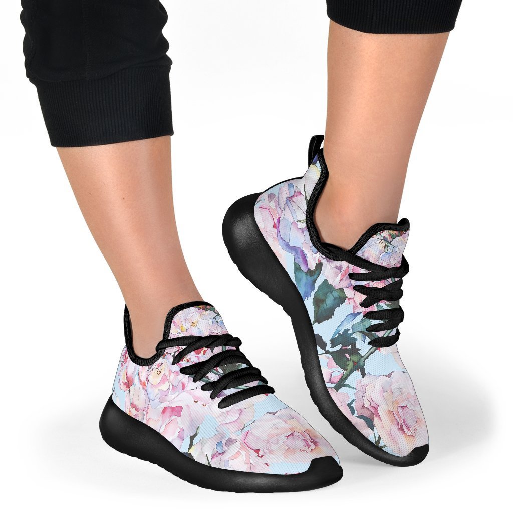 Blossom Floral Flower Pattern Print Mesh Knit Shoes GearFrost