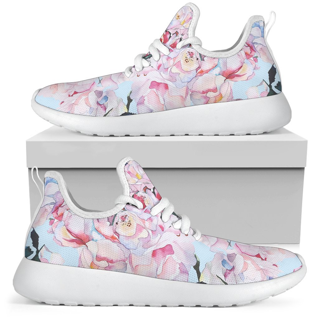 Blossom Floral Flower Pattern Print Mesh Knit Shoes GearFrost