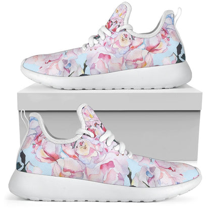 Blossom Floral Flower Pattern Print Mesh Knit Shoes GearFrost