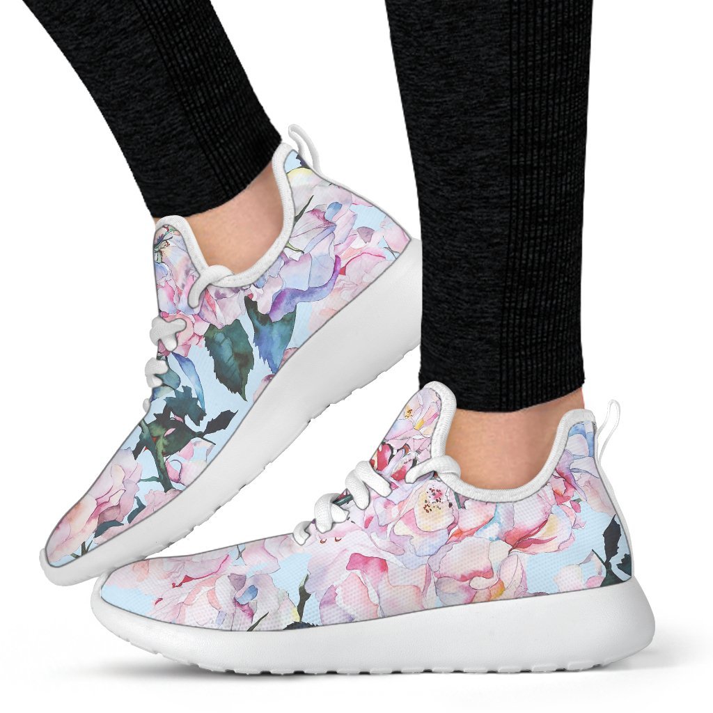 Blossom Floral Flower Pattern Print Mesh Knit Shoes GearFrost
