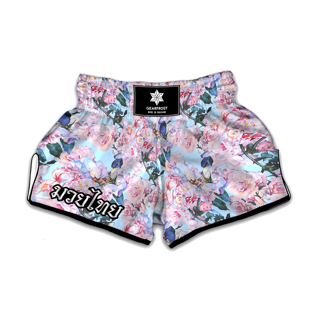 Blossom Floral Flower Pattern Print Muay Thai Boxing Shorts